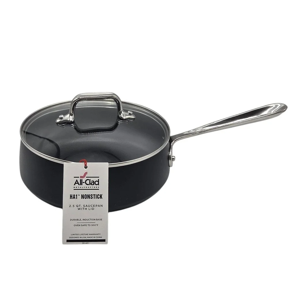 All-Clad HA1 Hard Anodized‎ Nonstick Cookware Saucepan With Lid 2.5Qt Induction